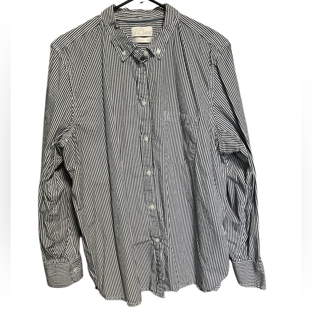 J. Crew blue/white striped dress shirt - Picture 3 of 15